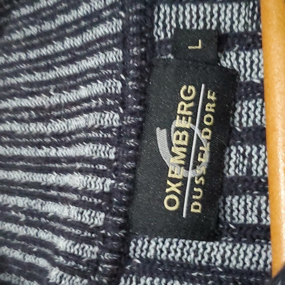 Soft Cotton 3/4 zip Navy/dark gray Ribbed Sweater size L - Picture 6 of 9